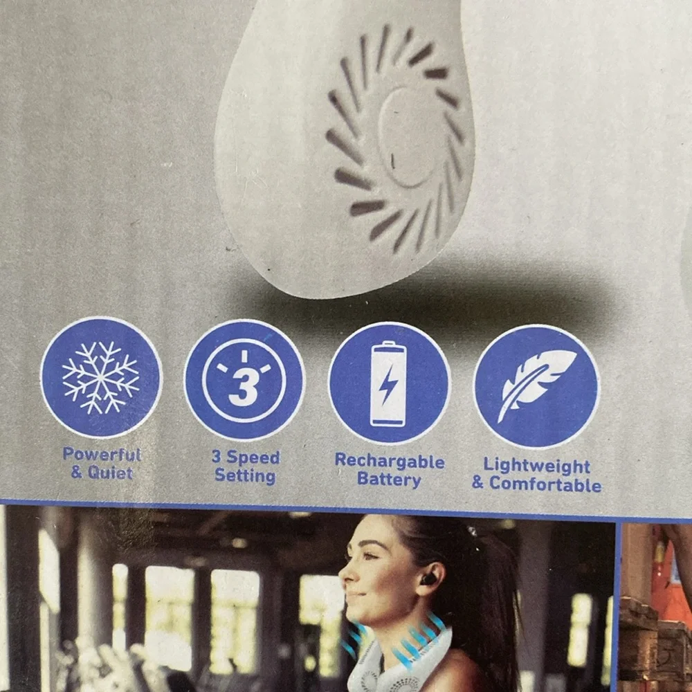 New In Box Rechargeable Portable Bladeless Neck Fan